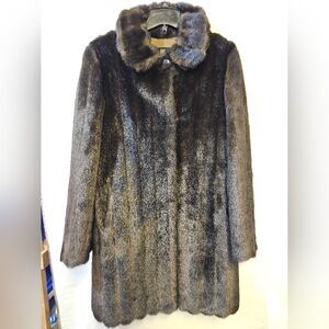Elegant Brown Faux Fur Coat